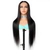 Glueless Transparent HD 4*4 Frontal 4x4 Lace Front Brazilian Real Human Hair Yaki Kinky Straight Closure Wig For Black Women - 28 Inches (711mm) (+$15
