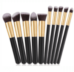 Makeup brush set of 10 - Black - Default Title