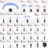 32pcs blue makeup brushes - default