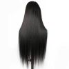 Glueless Transparent HD 4*4 Frontal 4x4 Lace Front Brazilian Real Human Hair Yaki Kinky Straight Closure Wig For Black Women - 28 Inches (711mm) (+$15