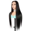Glueless Transparent HD 4*4 Frontal 4x4 Lace Front Brazilian Real Human Hair Yaki Kinky Straight Closure Wig For Black Women - 28 Inches (711mm) (+$15