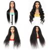 HD Human Hair waterwave 10 14 16 20 30 Inch Waterwave Curly Half Transparent Glueless 4*4 Frontal 4x4 Lace Front Closure Wig - 16 Inches (403mm) (+$16