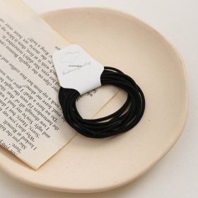 Morandi Color Hair Tie Female Korean Student High-Stretch Macaron Tie Hair Rope (Color: Black)