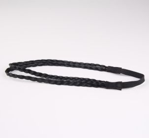 Double Layer ElasticityTwist Braided Wig and Braided Hair Band (Color: Black)