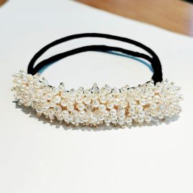 Korean flower bud head crystal hairpin headgear (Color: White)