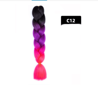 Color Big Braid African Chemical Fiber High Temperature Silk Wig Gradient (Option: C12)