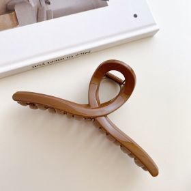 Ink Hair Catch Fashion Girl Wash Shark Clip Catch Hair Accessories (Color: Brown)
