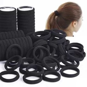 Seamless High Elastic Durable Hair Rope (Option: Black 50 Pieces)