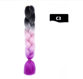 Color Big Braid African Chemical Fiber High Temperature Silk Wig Gradient (Option: C3)