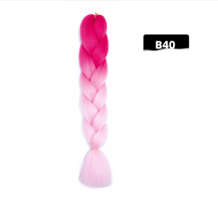 Color Big Braid African Chemical Fiber High Temperature Silk Wig Gradient (Option: B40)